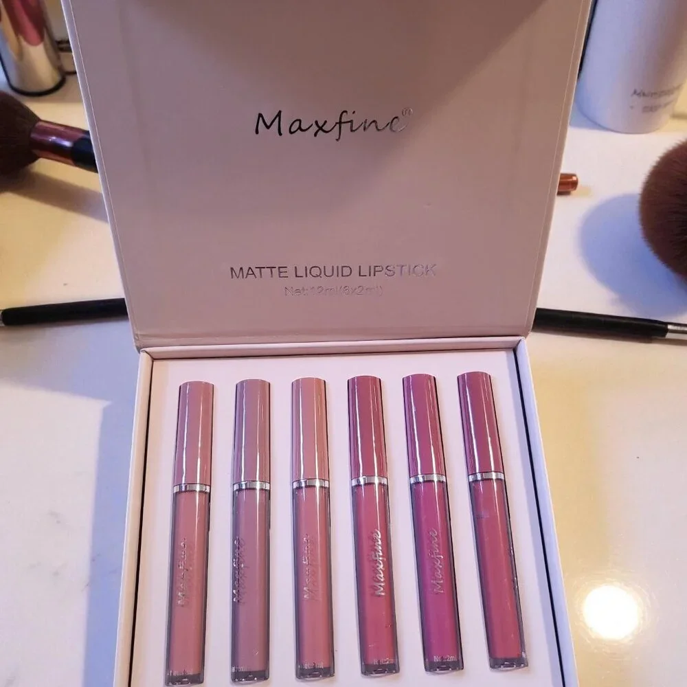 Maxfine Holiday Gift Box 6PC/Set Matte Velvet Lip Gloss Waterproof Long-lasting‎
